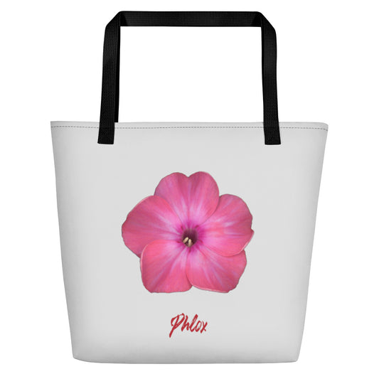 Phlox Flower Detail Pink | Tote Bag | Large | Silver