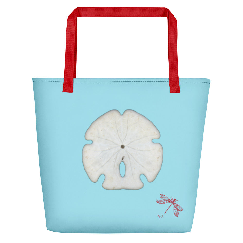 Arrowhead Sand Dollar Shell | Tote Bag | Large | Sky Blue