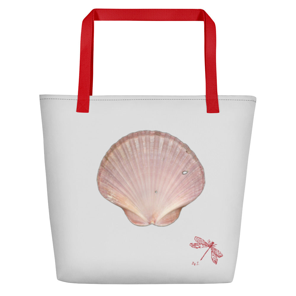 Scallop Shell Magenta | Tote Bag | Large | Silver