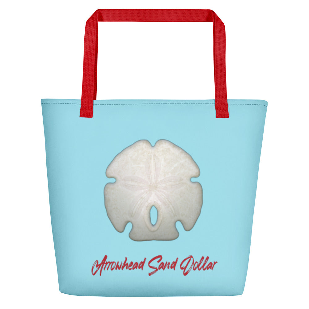 Arrowhead Sand Dollar Shell | Tote Bag | Large | Sky Blue