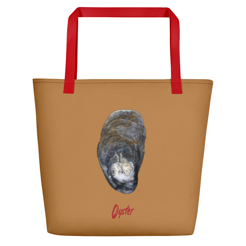 Oyster Shell Blue | Tote Bag | Large | Camel Brown