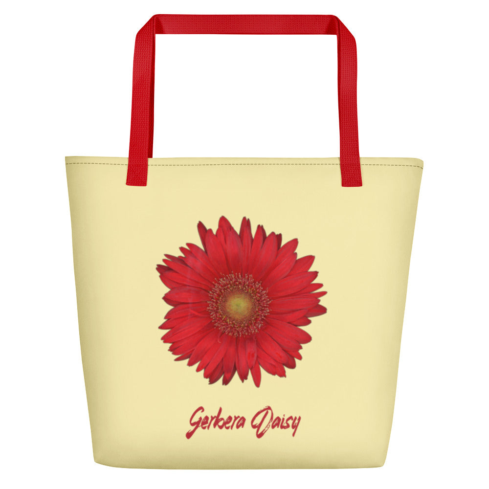 Gerbera Daisy Flower Red | Tote Bag | Large | Sunshine