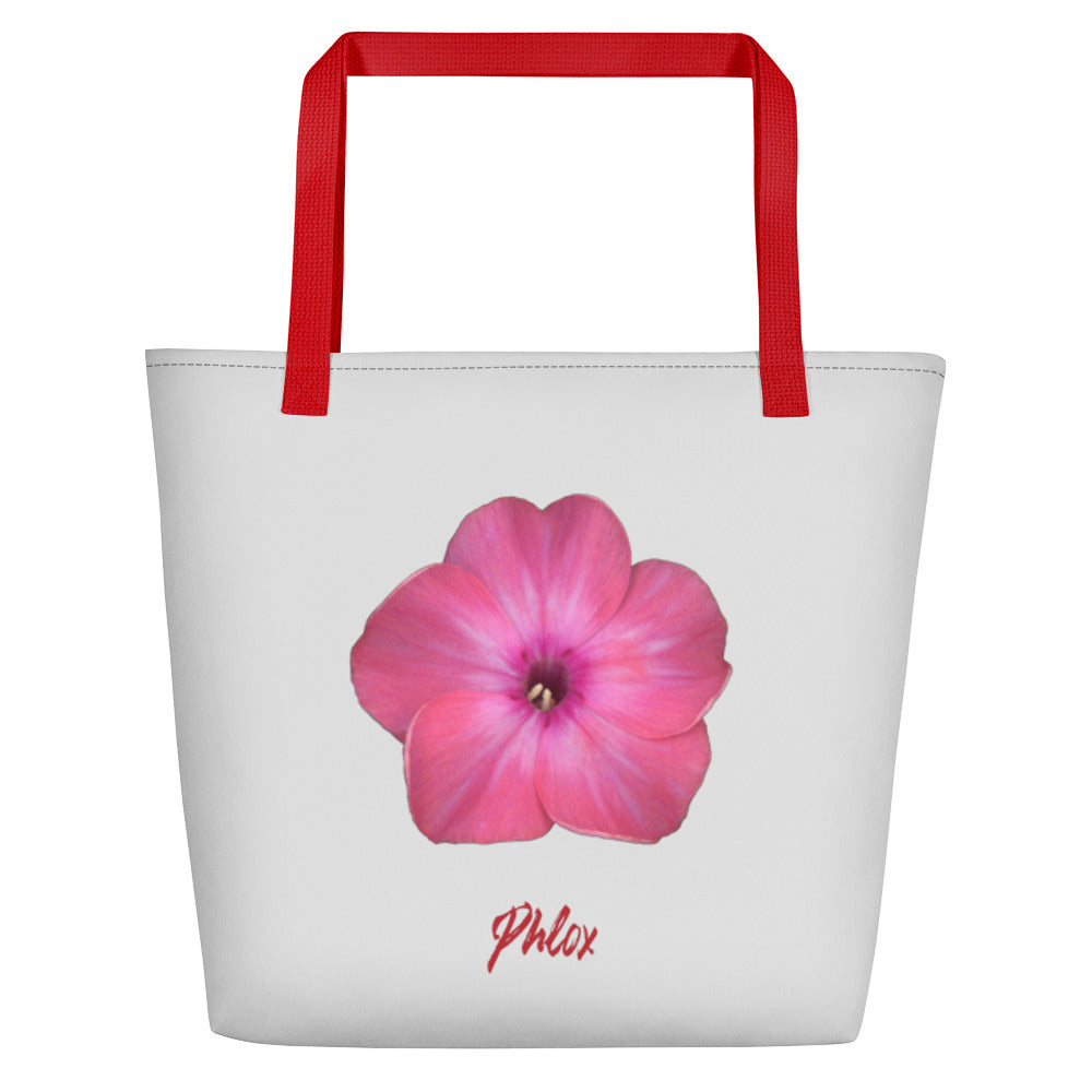 Phlox Flower Detail Pink | Tote Bag | Large | Silver