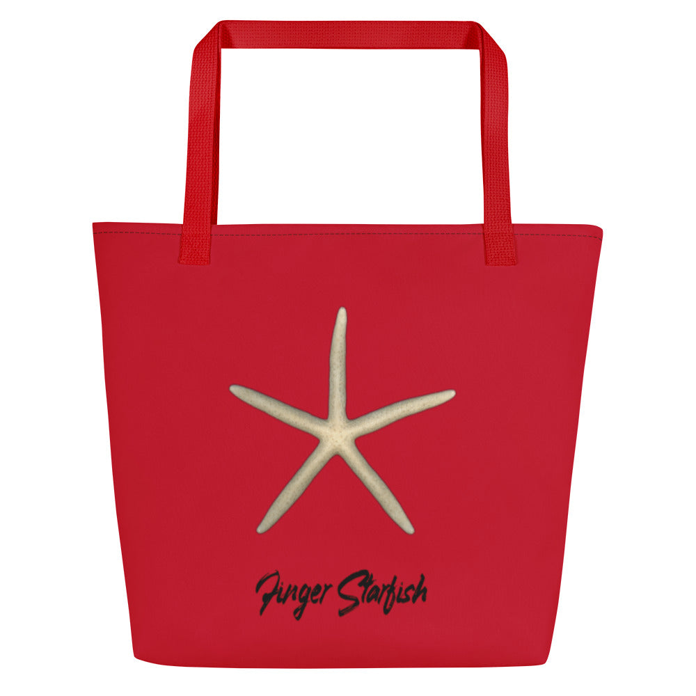 Finger Starfish Shell | Tote Bag | Large | Red