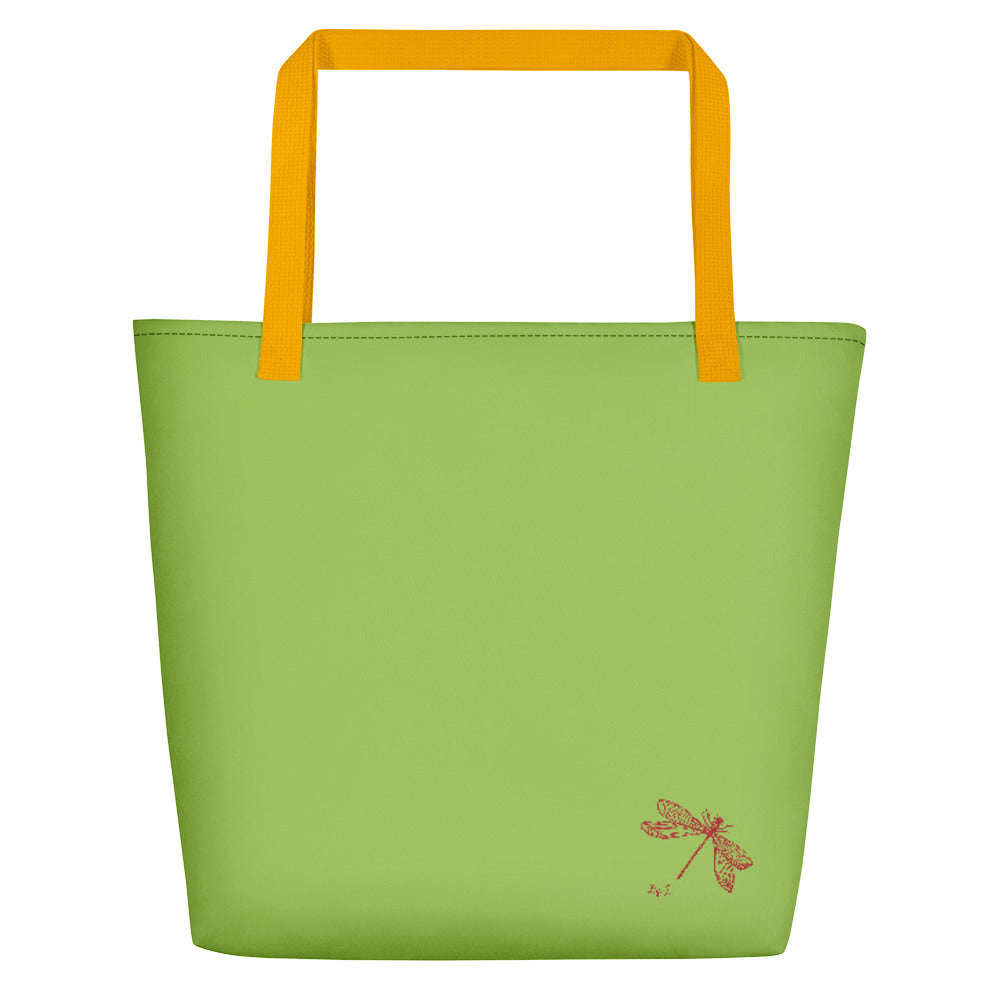 Gazania Flower Orange | Tote Bag | Large | Pistachio Green