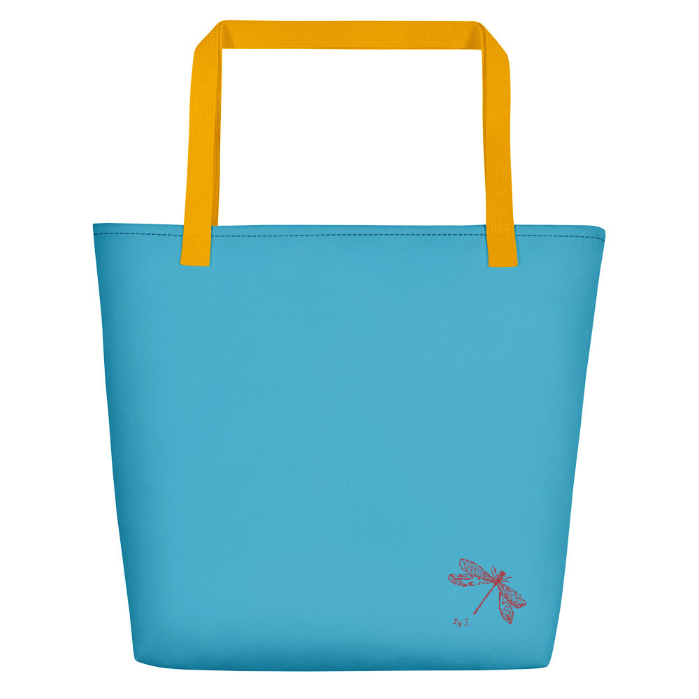 Shasta Daisy Flower White | Tote Bag | Large | Pool Blue