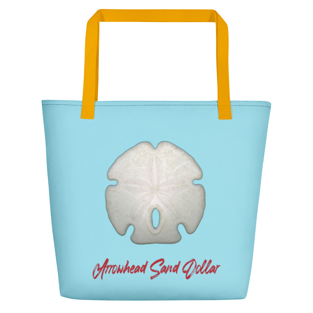 Arrowhead Sand Dollar Shell | Tote Bag | Large | Sky Blue