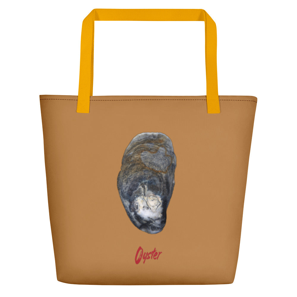 Oyster Shell Blue | Tote Bag | Large | Camel Brown