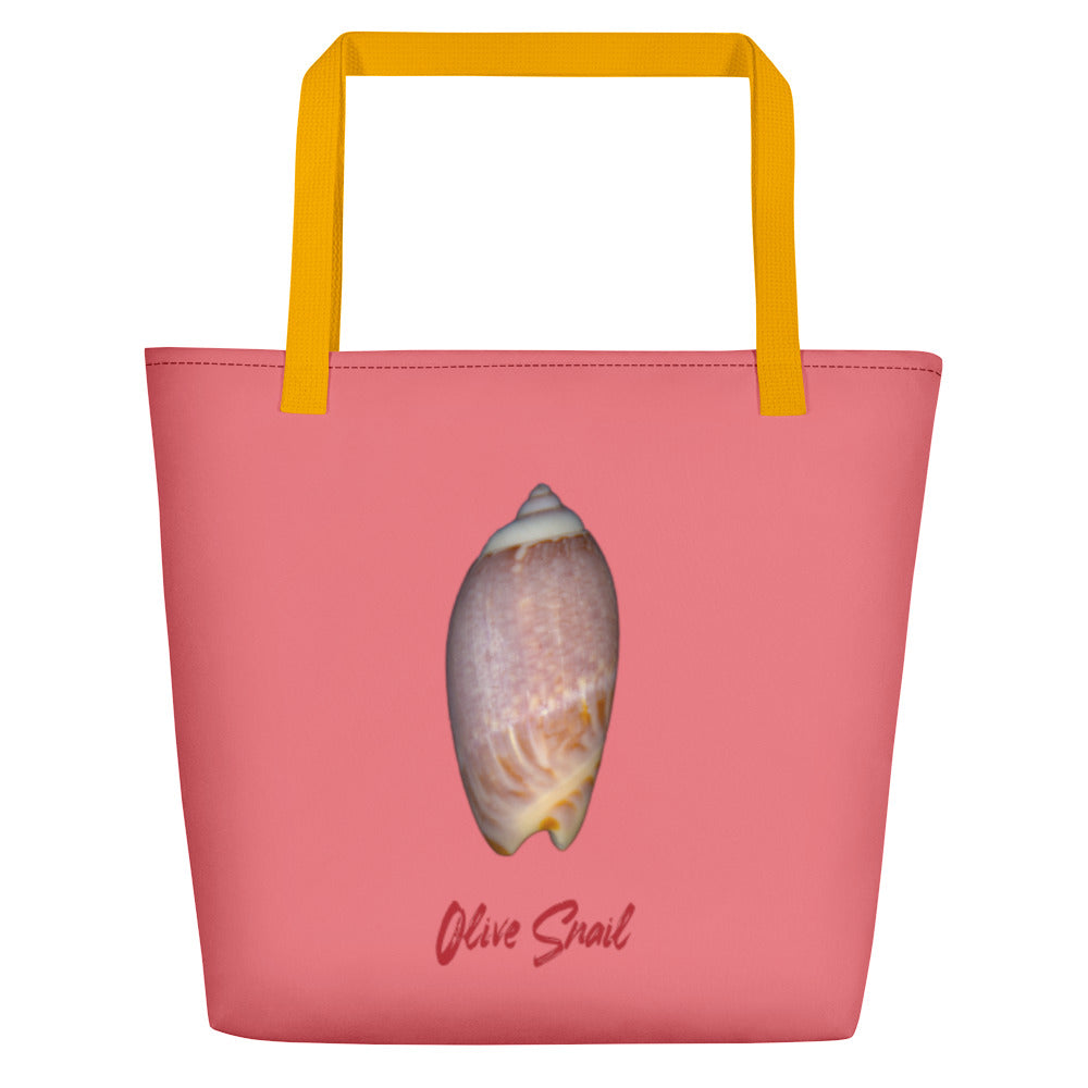 Olive Snail Shell Brown | Tote Bag | Large | Salmon