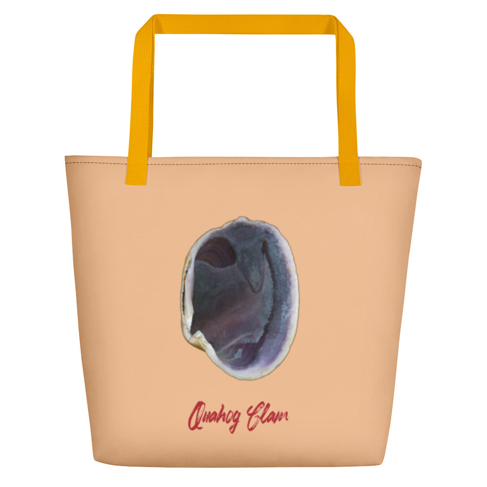 Quahog Clam Shell Purple | Tote Bag | Large | Desert Tan