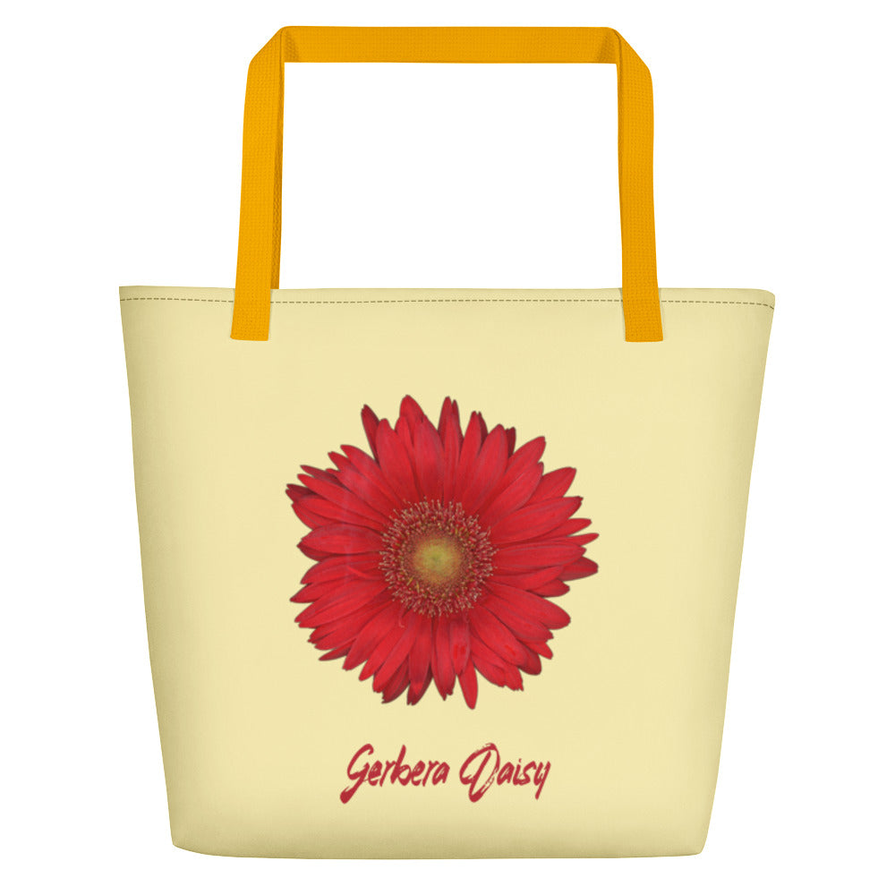 Gerbera Daisy Flower Red | Tote Bag | Large | Sunshine