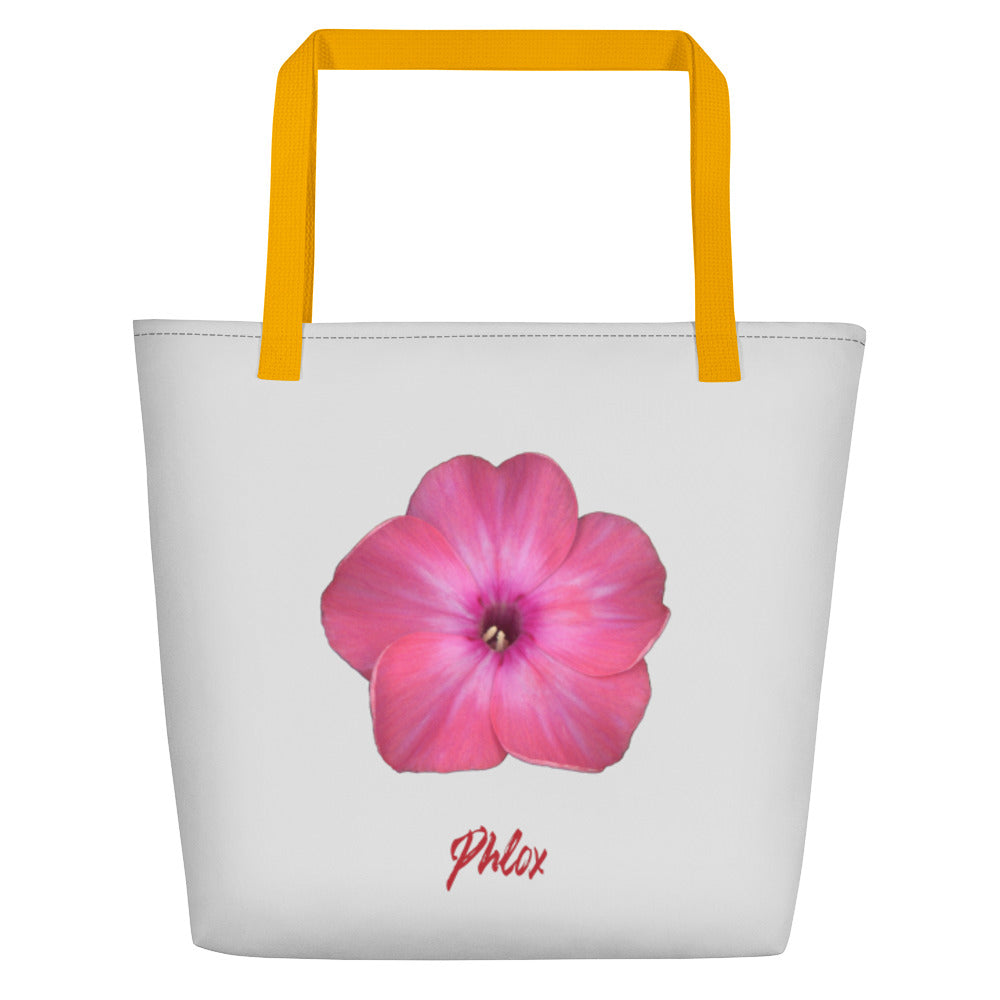 Phlox Flower Detail Pink | Tote Bag | Large | Silver