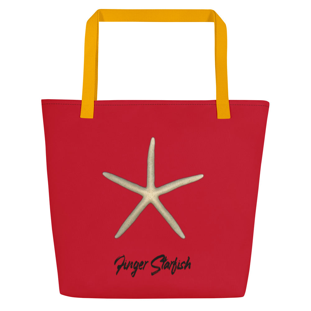 Finger Starfish Shell | Tote Bag | Large | Red