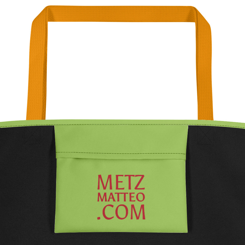 Gazania Flower Orange | Tote Bag | Large | Pistachio Green