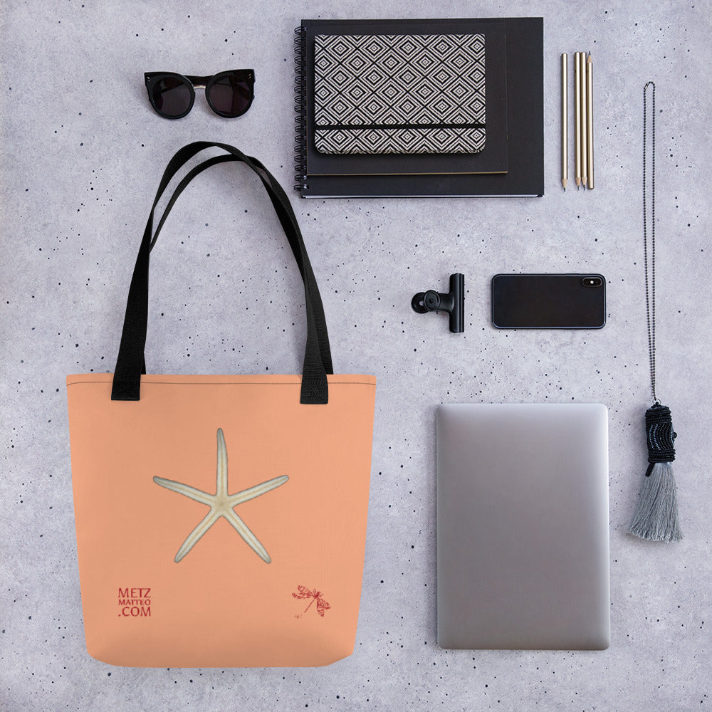 Finger Starfish Shell | Tote Bag | Small | Peach