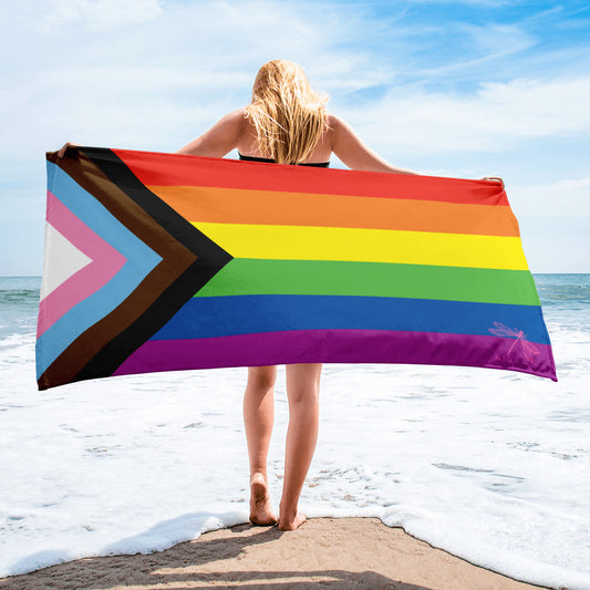 Beach Towel | Progress Pride Flag | Rainbow