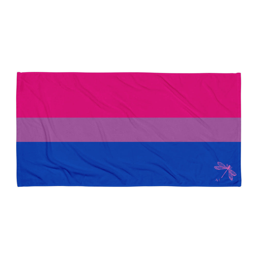 Bisexual Pride Flag | Beach Towel | Magenta Lavender Royal Blue