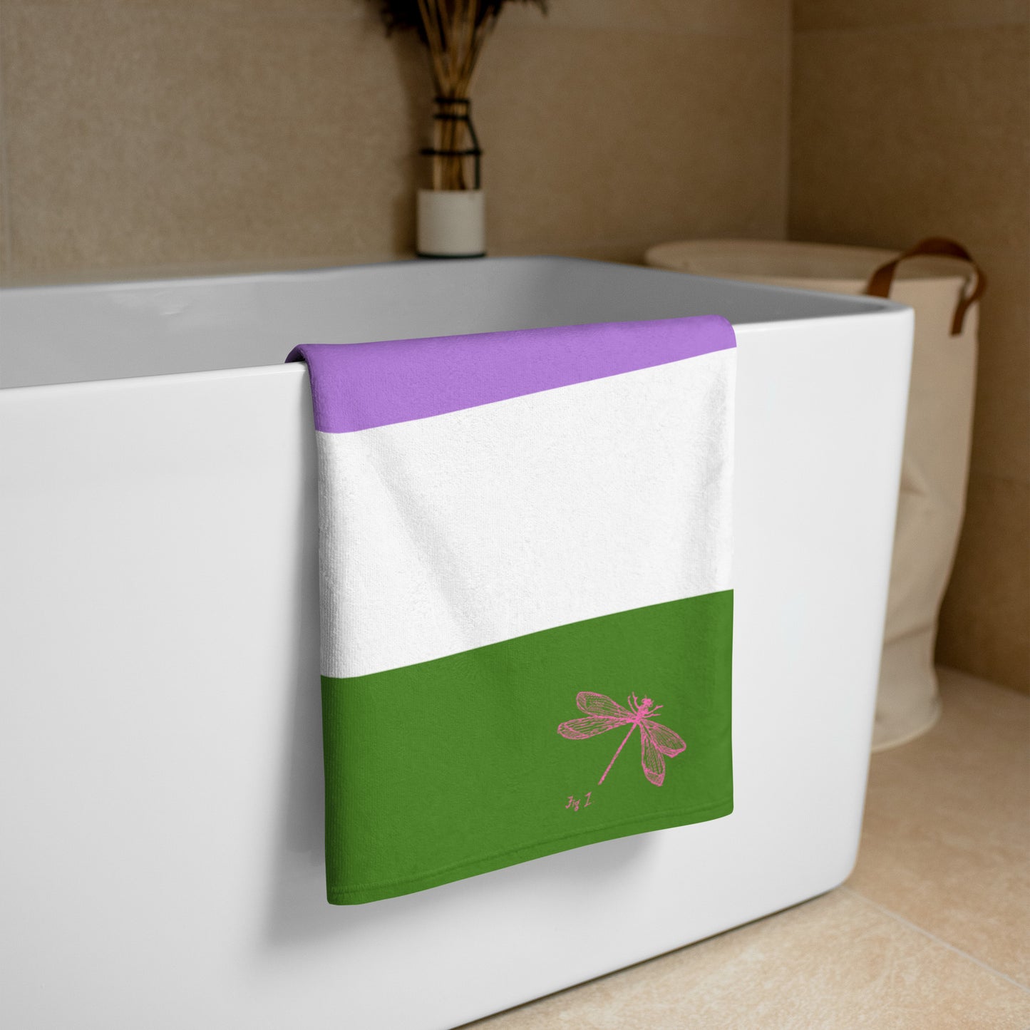 Genderqueer Pride Flag | Beach Towel | Lavender White Green