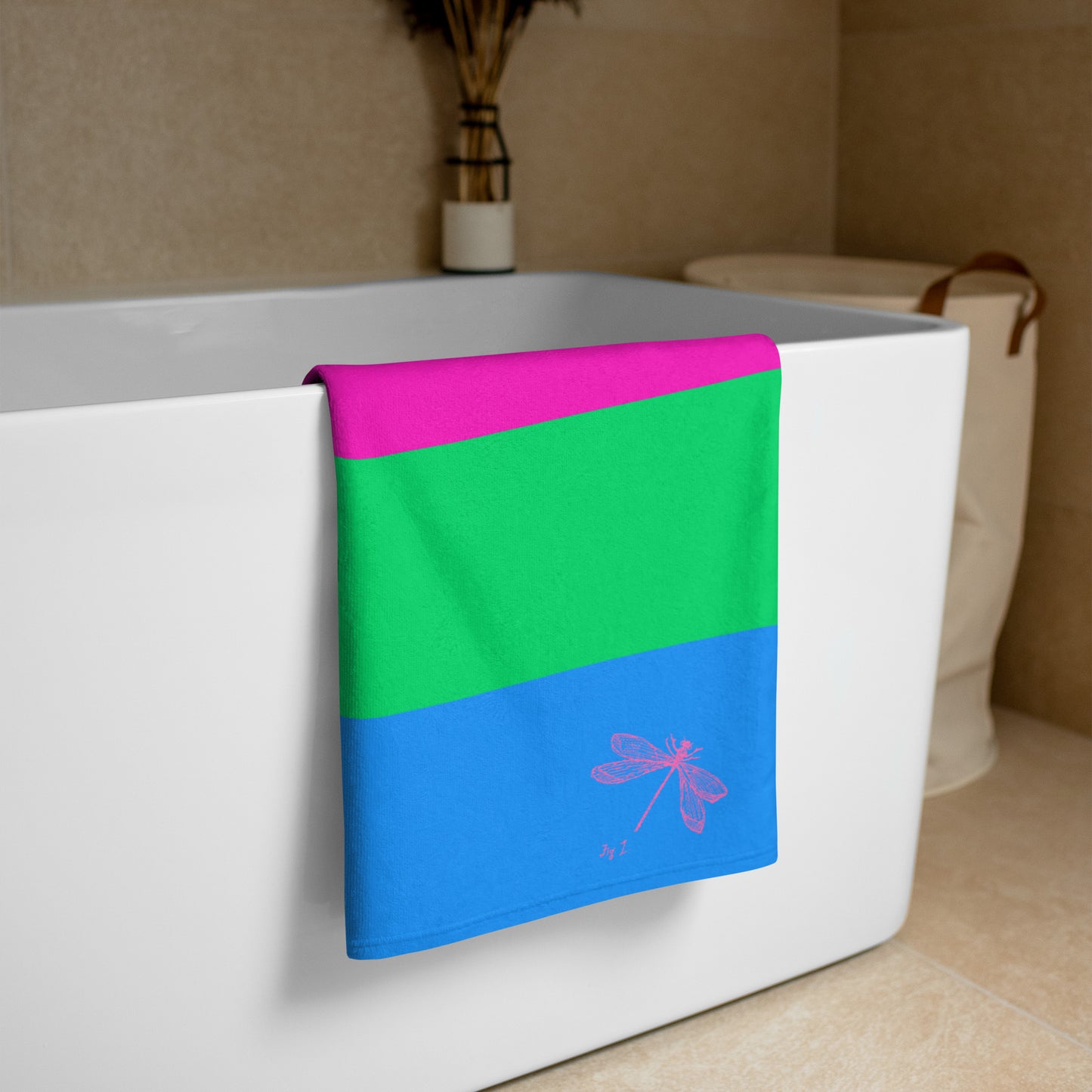 Polysexual Pride Flag | Beach Towel | Pink Green Blue